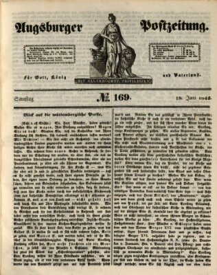 Augsburger Postzeitung Samstag 18. Juni 1842