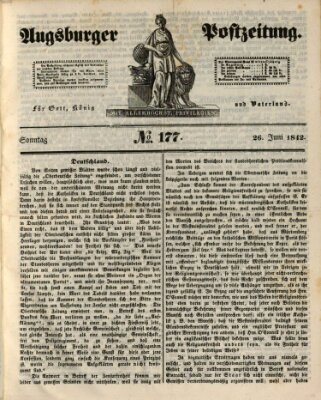 Augsburger Postzeitung Sonntag 26. Juni 1842