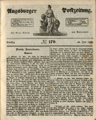 Augsburger Postzeitung Dienstag 28. Juni 1842