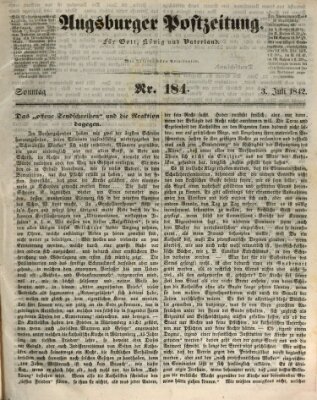 Augsburger Postzeitung Sonntag 3. Juli 1842