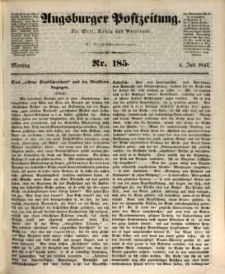 Augsburger Postzeitung Montag 4. Juli 1842