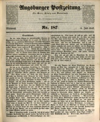 Augsburger Postzeitung Mittwoch 6. Juli 1842