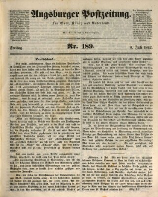 Augsburger Postzeitung Freitag 8. Juli 1842