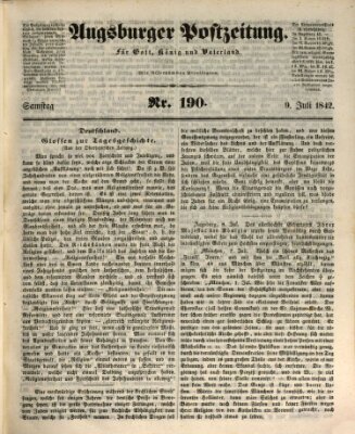 Augsburger Postzeitung Samstag 9. Juli 1842