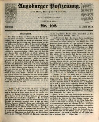 Augsburger Postzeitung Montag 11. Juli 1842