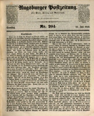 Augsburger Postzeitung Samstag 23. Juli 1842