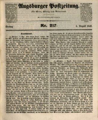 Augsburger Postzeitung Freitag 5. August 1842