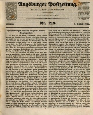 Augsburger Postzeitung Sonntag 7. August 1842