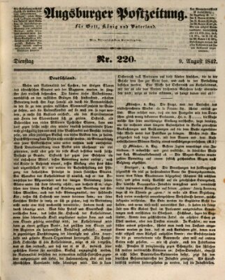 Augsburger Postzeitung Dienstag 9. August 1842