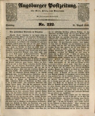 Augsburger Postzeitung Sonntag 21. August 1842