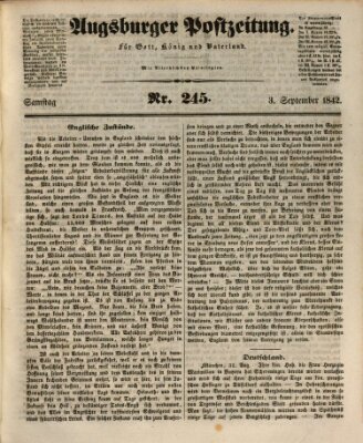 Augsburger Postzeitung Samstag 3. September 1842