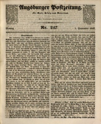 Augsburger Postzeitung Montag 5. September 1842