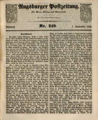 Augsburger Postzeitung Mittwoch 7. September 1842