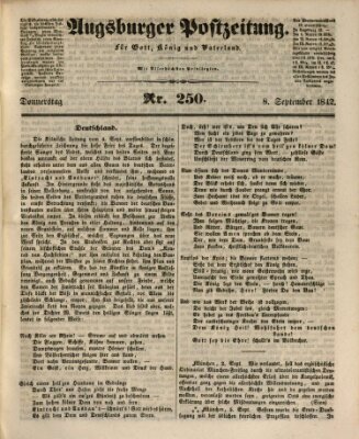 Augsburger Postzeitung Donnerstag 8. September 1842