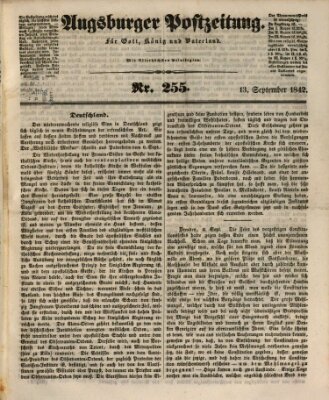 Augsburger Postzeitung Dienstag 13. September 1842