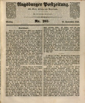 Augsburger Postzeitung Montag 19. September 1842