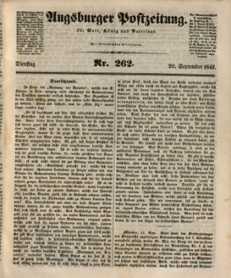 Augsburger Postzeitung Dienstag 20. September 1842