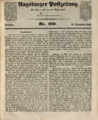 Augsburger Postzeitung Dienstag 27. September 1842