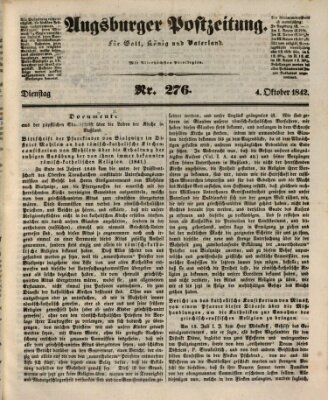 Augsburger Postzeitung Dienstag 4. Oktober 1842