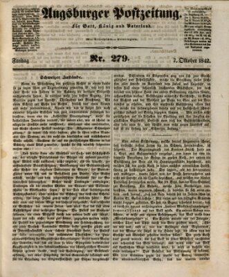 Augsburger Postzeitung Freitag 7. Oktober 1842