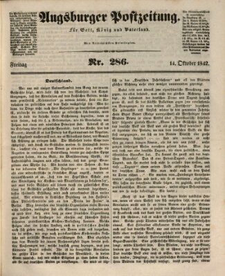 Augsburger Postzeitung Freitag 14. Oktober 1842