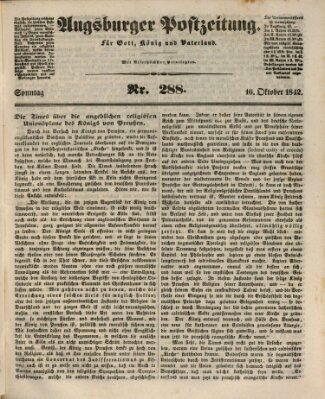 Augsburger Postzeitung Sonntag 16. Oktober 1842