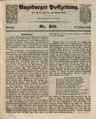 Augsburger Postzeitung Montag 17. Oktober 1842