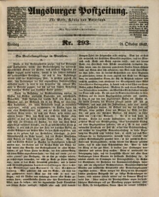 Augsburger Postzeitung Freitag 21. Oktober 1842