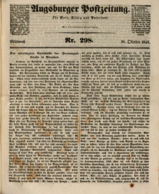 Augsburger Postzeitung Mittwoch 26. Oktober 1842