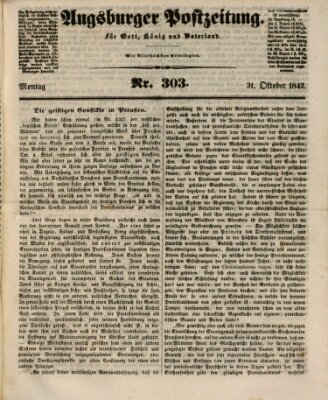 Augsburger Postzeitung Montag 31. Oktober 1842