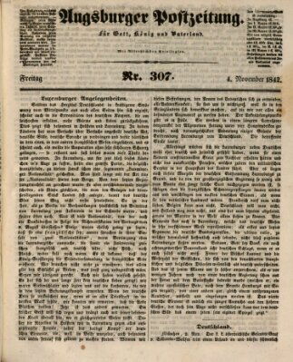 Augsburger Postzeitung Freitag 4. November 1842