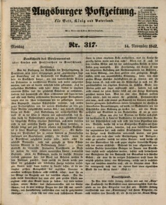 Augsburger Postzeitung Montag 14. November 1842