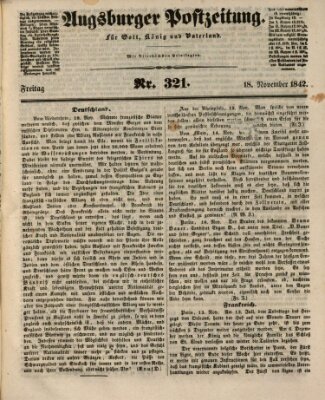 Augsburger Postzeitung Freitag 18. November 1842