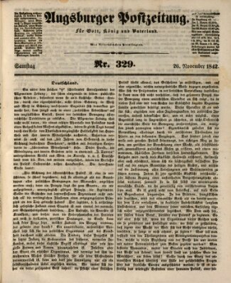 Augsburger Postzeitung Samstag 26. November 1842