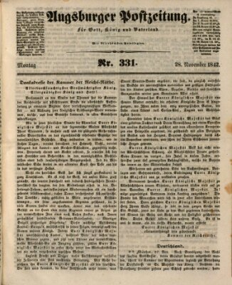 Augsburger Postzeitung Montag 28. November 1842