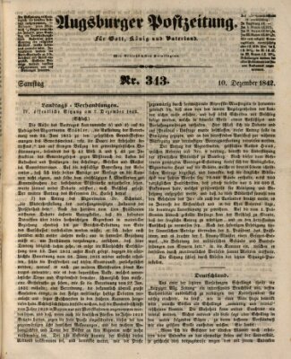 Augsburger Postzeitung Samstag 10. Dezember 1842