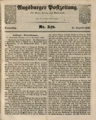 Augsburger Postzeitung Donnerstag 15. Dezember 1842