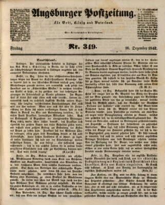 Augsburger Postzeitung Freitag 16. Dezember 1842