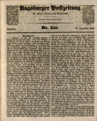 Augsburger Postzeitung Samstag 17. Dezember 1842