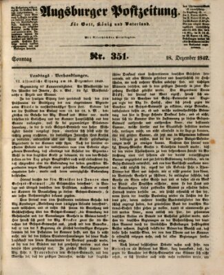 Augsburger Postzeitung Sonntag 18. Dezember 1842