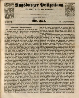 Augsburger Postzeitung Mittwoch 21. Dezember 1842