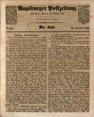 Augsburger Postzeitung Freitag 23. Dezember 1842