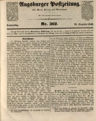 Augsburger Postzeitung Donnerstag 29. Dezember 1842