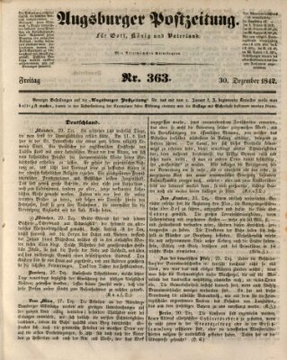 Augsburger Postzeitung Freitag 30. Dezember 1842