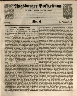 Augsburger Postzeitung Freitag 6. Januar 1843