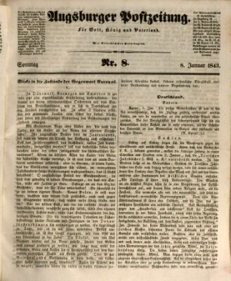 Augsburger Postzeitung Sonntag 8. Januar 1843