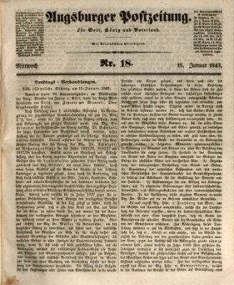 Augsburger Postzeitung Mittwoch 18. Januar 1843