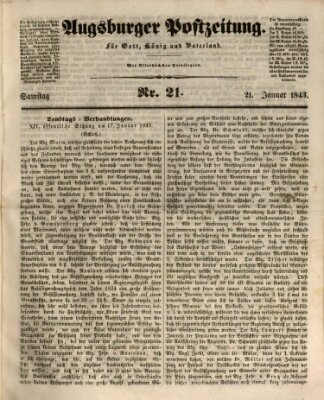 Augsburger Postzeitung Samstag 21. Januar 1843