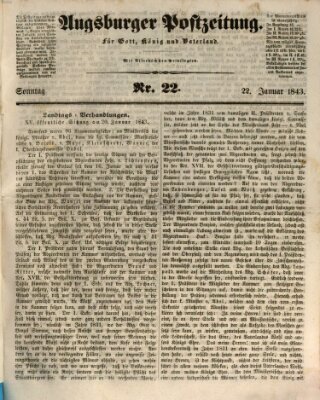 Augsburger Postzeitung Sonntag 22. Januar 1843