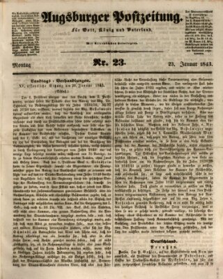 Augsburger Postzeitung Montag 23. Januar 1843